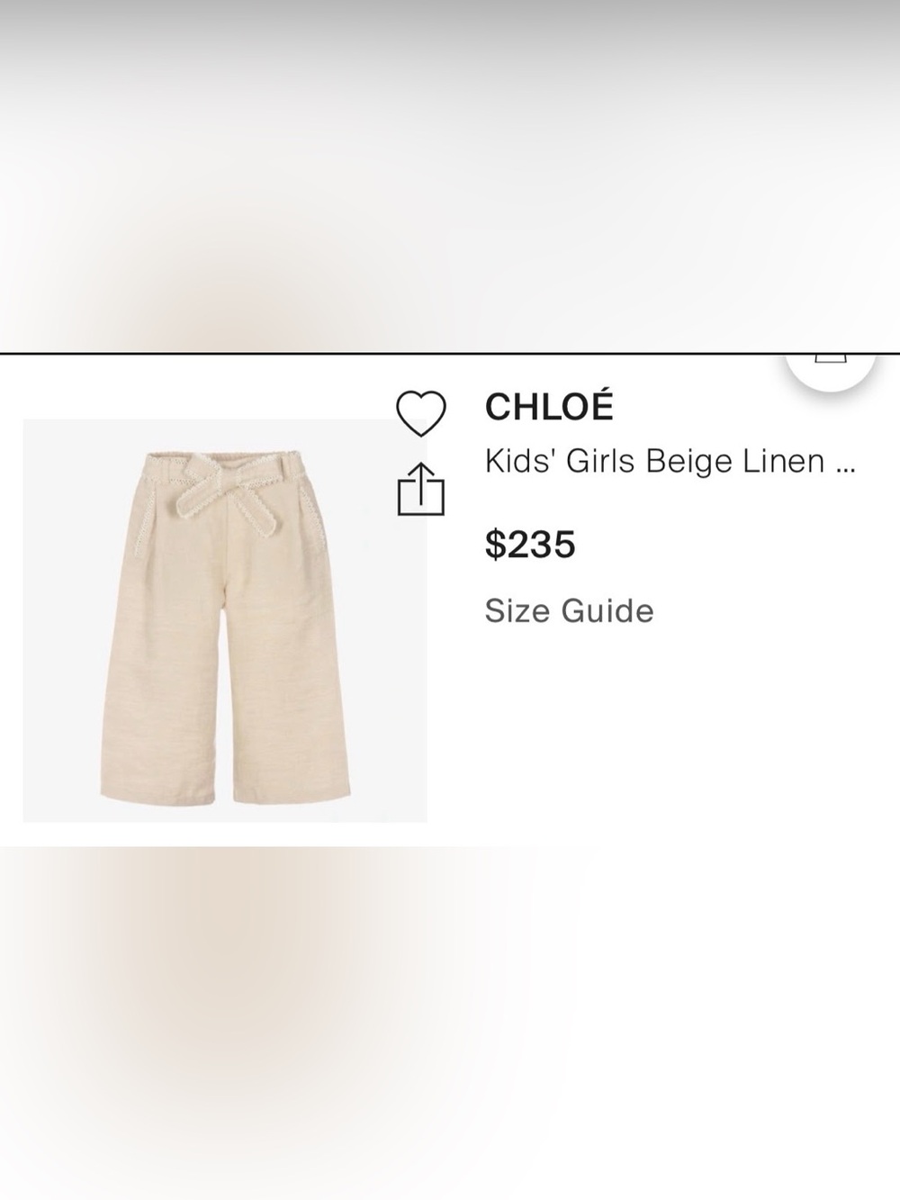 Chloé Girls' Cream Knit pants